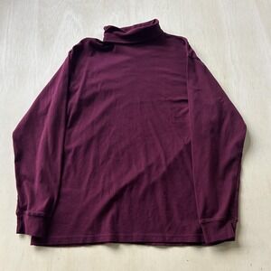 Vintage Club Room Shirt Men XL Red Turtleneck Long Sleeve Cotton Jersey Knit Top